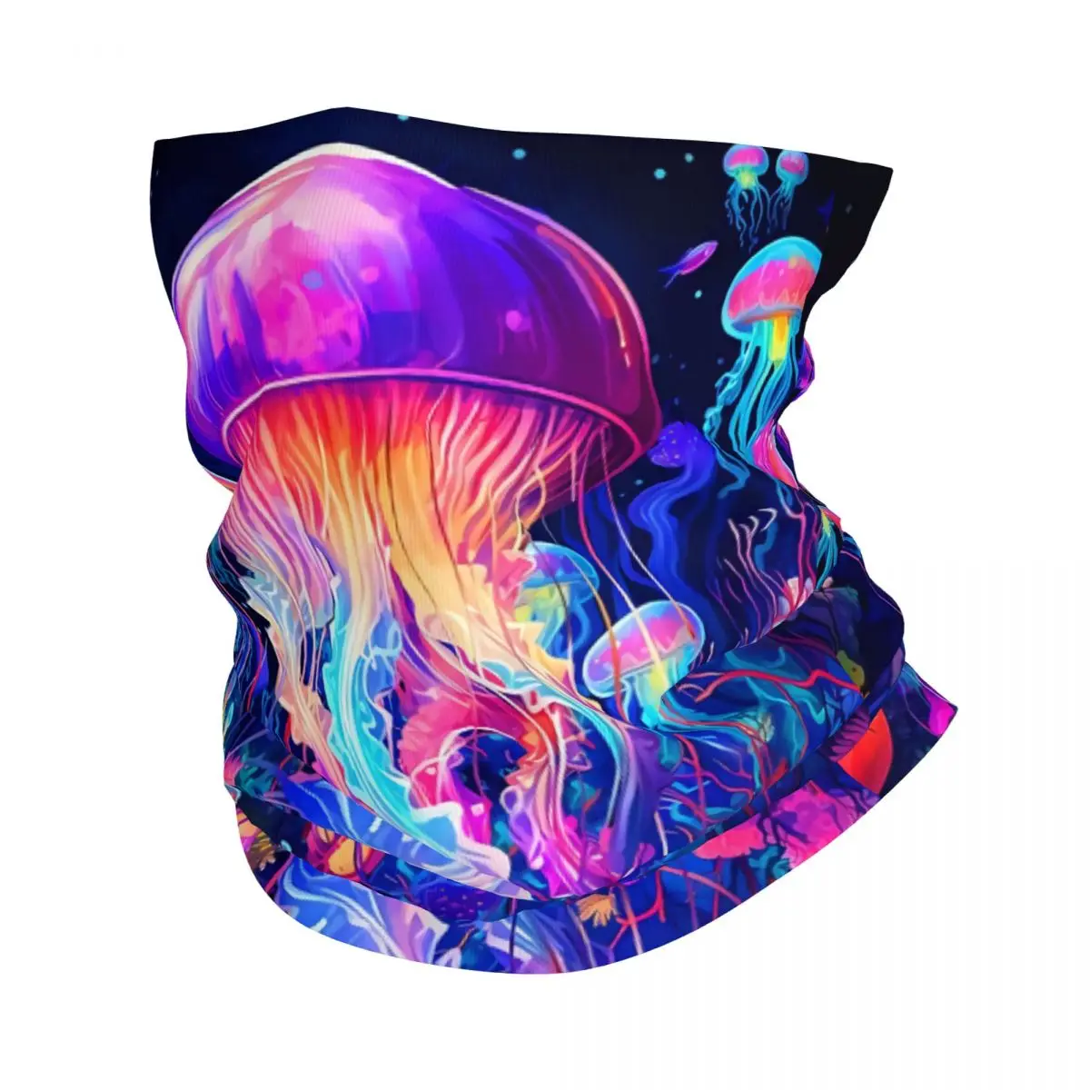 Jellyfish Colorful Thin Bandana Neck Gaiter Jellyfish Wrap Scarf Headband Neck Cover