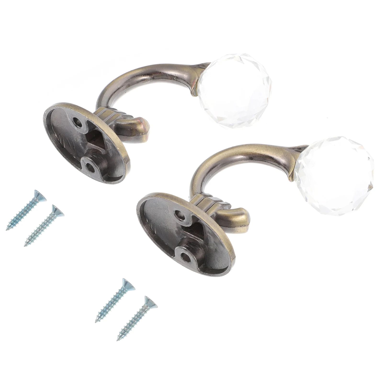 2 قطعة خطاف ستارة كريستال سبائك الزنك التصميم الإبداعي غير قابل للصدأ ديكور المنزل للحمام حوض غرفة خلع الملابس الستار المنزلية #5