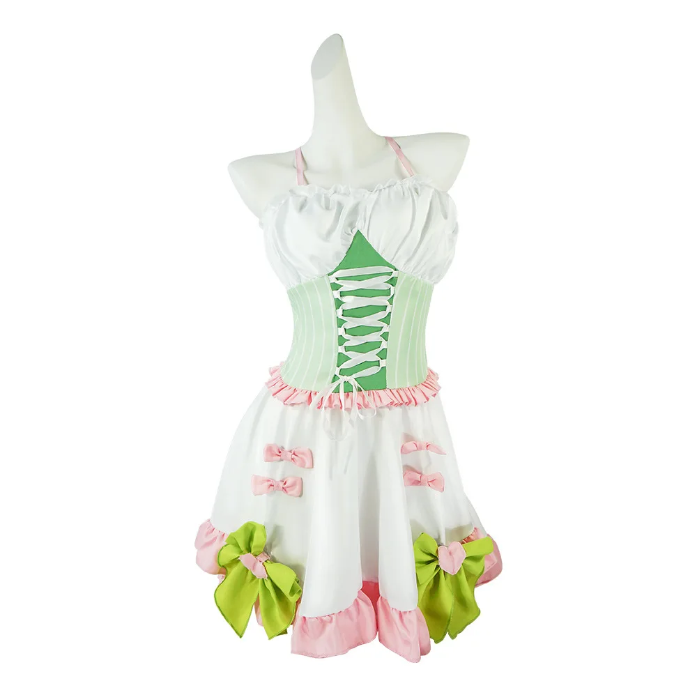 Anime Kanroji Mitsuri Lolita vestido para mulheres, traje Cosplay, roupas de Halloween, terno de carnaval, meninas