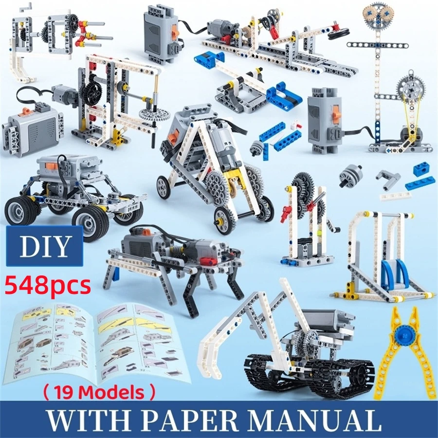 STEM Robotics Coding Kit Educational Electric Building Blocks Programming Model DIY Technical MOC Assembly Bricks Gift for Kids
