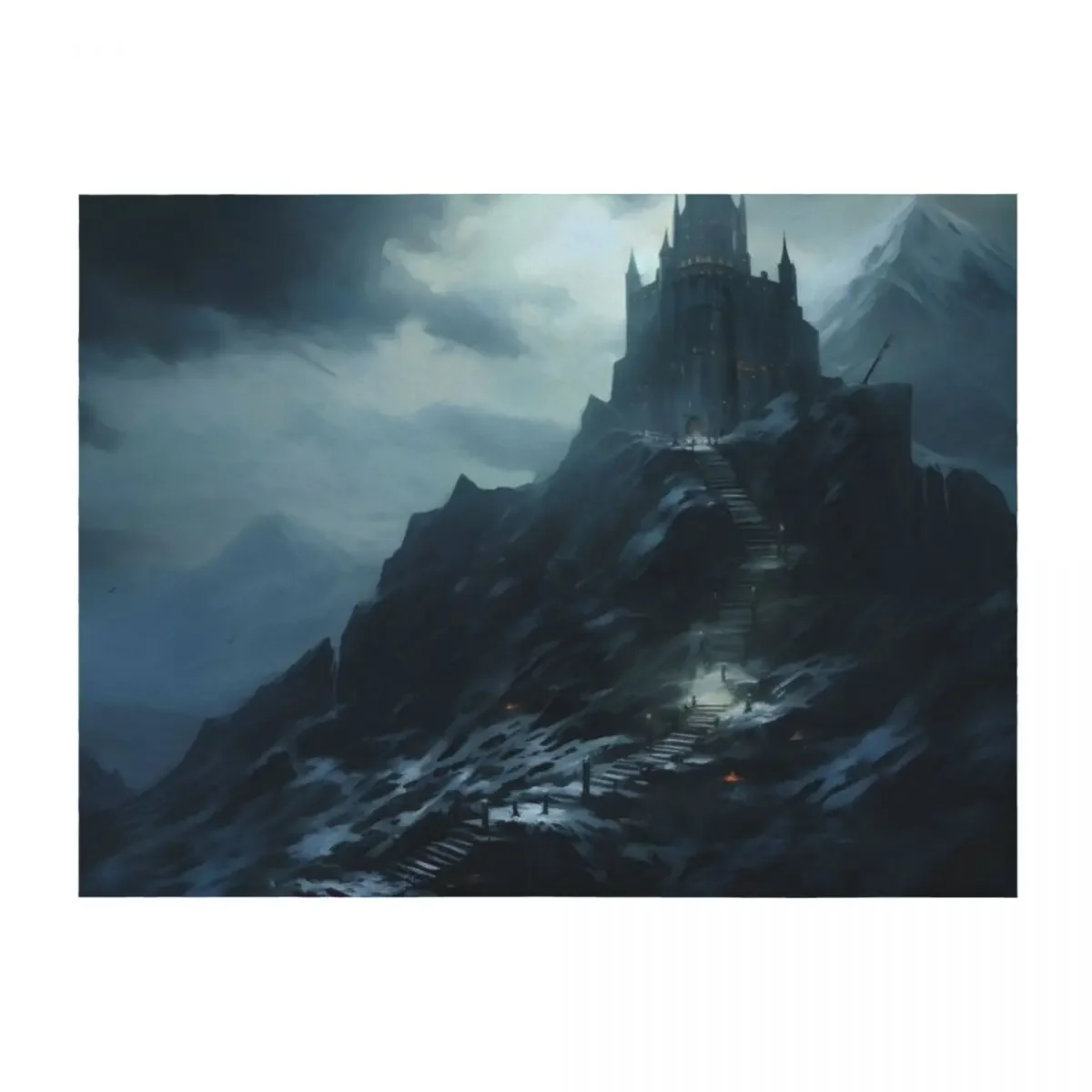 

High Hrothgar Summit: Majestic Views in Skyrim-Inspired Space Throw Blanket Summer Beddings For Baby Plaid Blankets