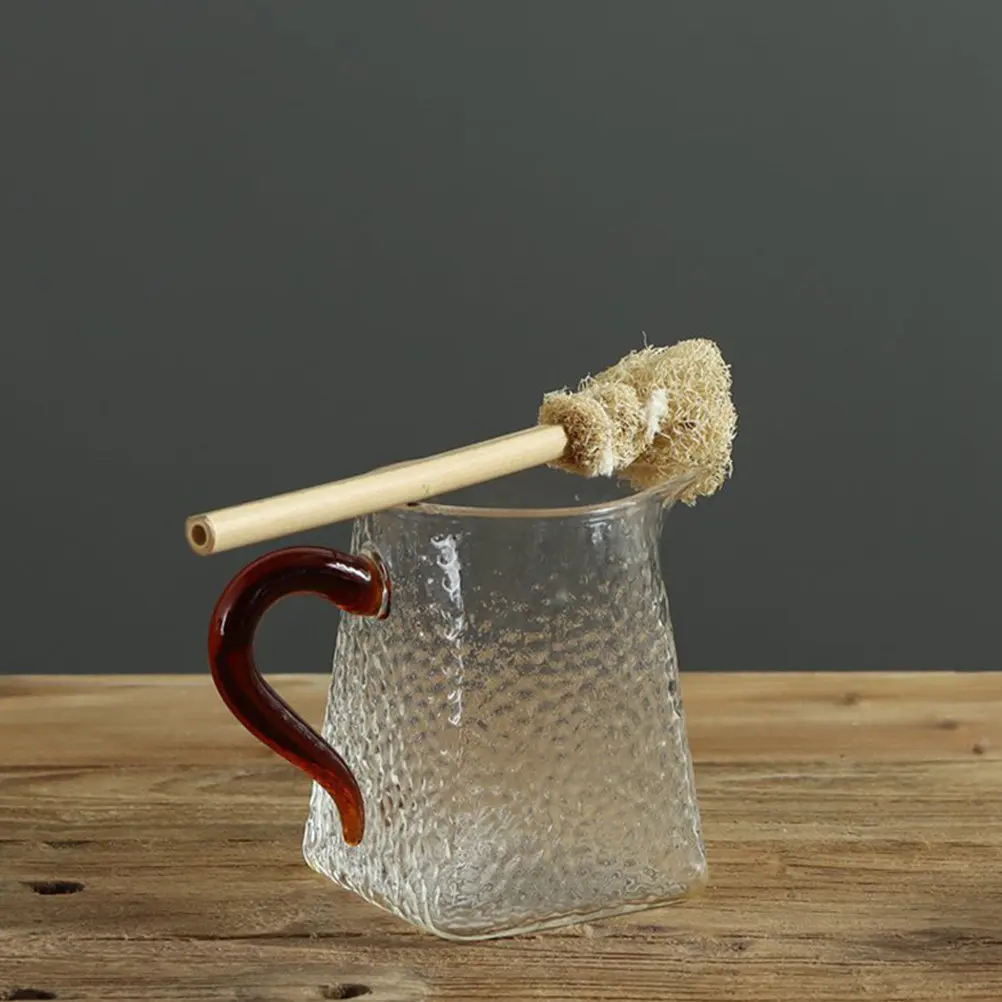 Loofah Sponge Teacup Brush Eco Friendly Natural Kitchen Cleaning Tool for Bottles Kettles Cups Dishwashing Multipurpose Washing