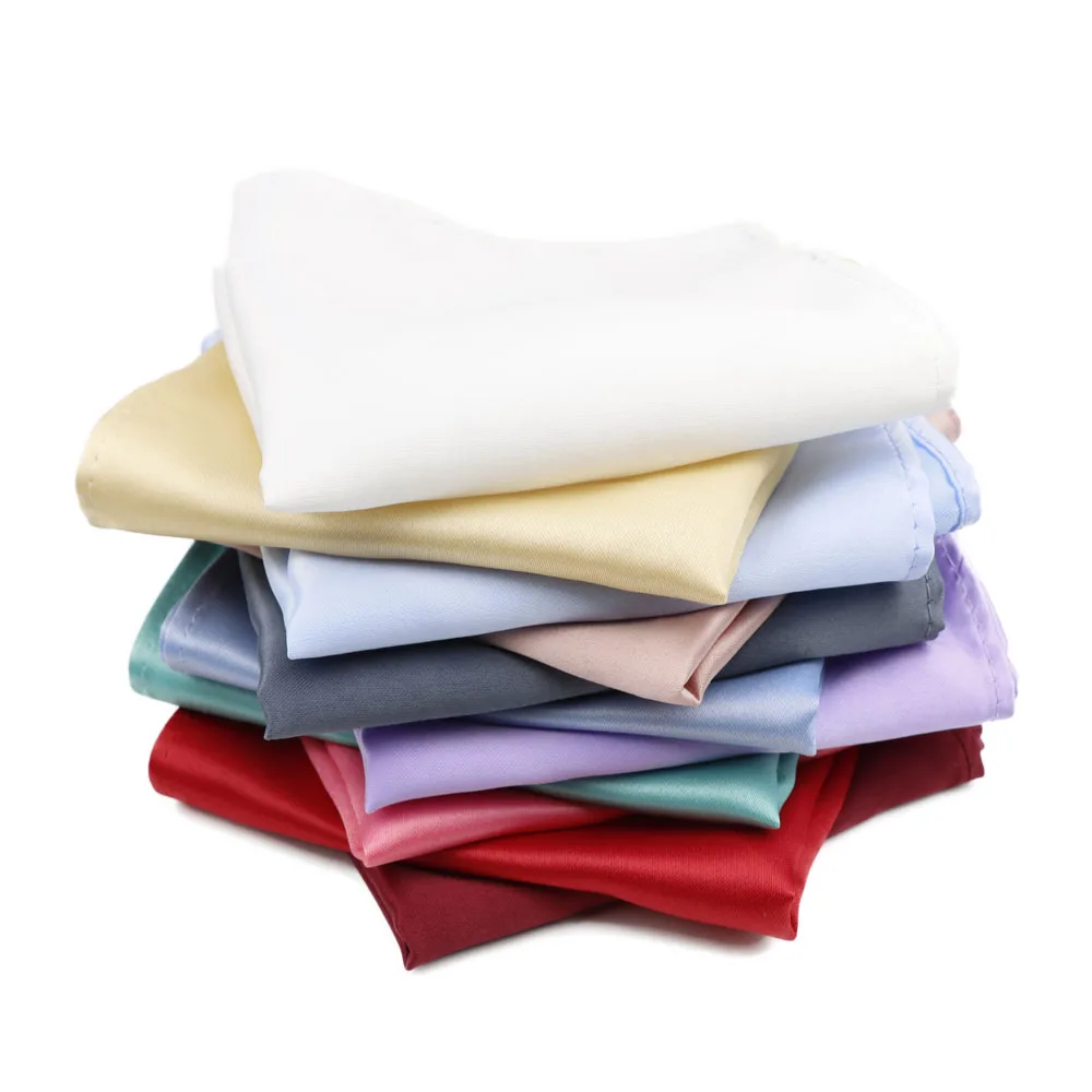 Fazzoletto da uomo in poliestere tinta unita in raso da donna, classico fazzoletto da taschino colorato, accessori quotidiani per feste di matrimonio