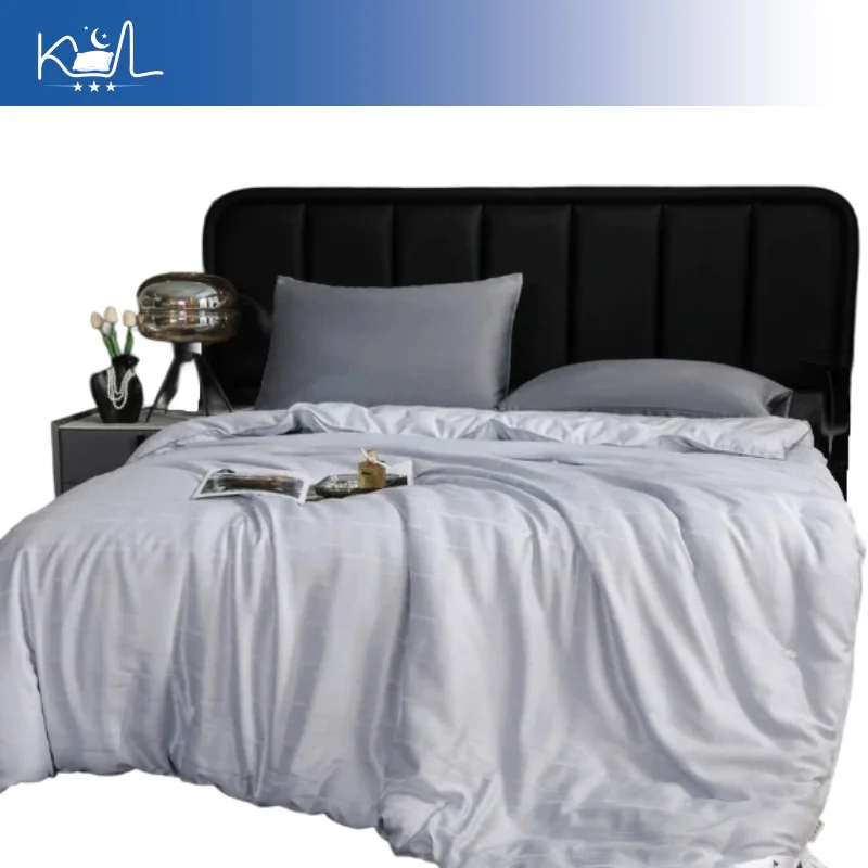 Mulberry Silk All Season Quilt, Modal Jacquard Lightweight Comforter for Spring Winter Summer, Breathable Duvet Insert