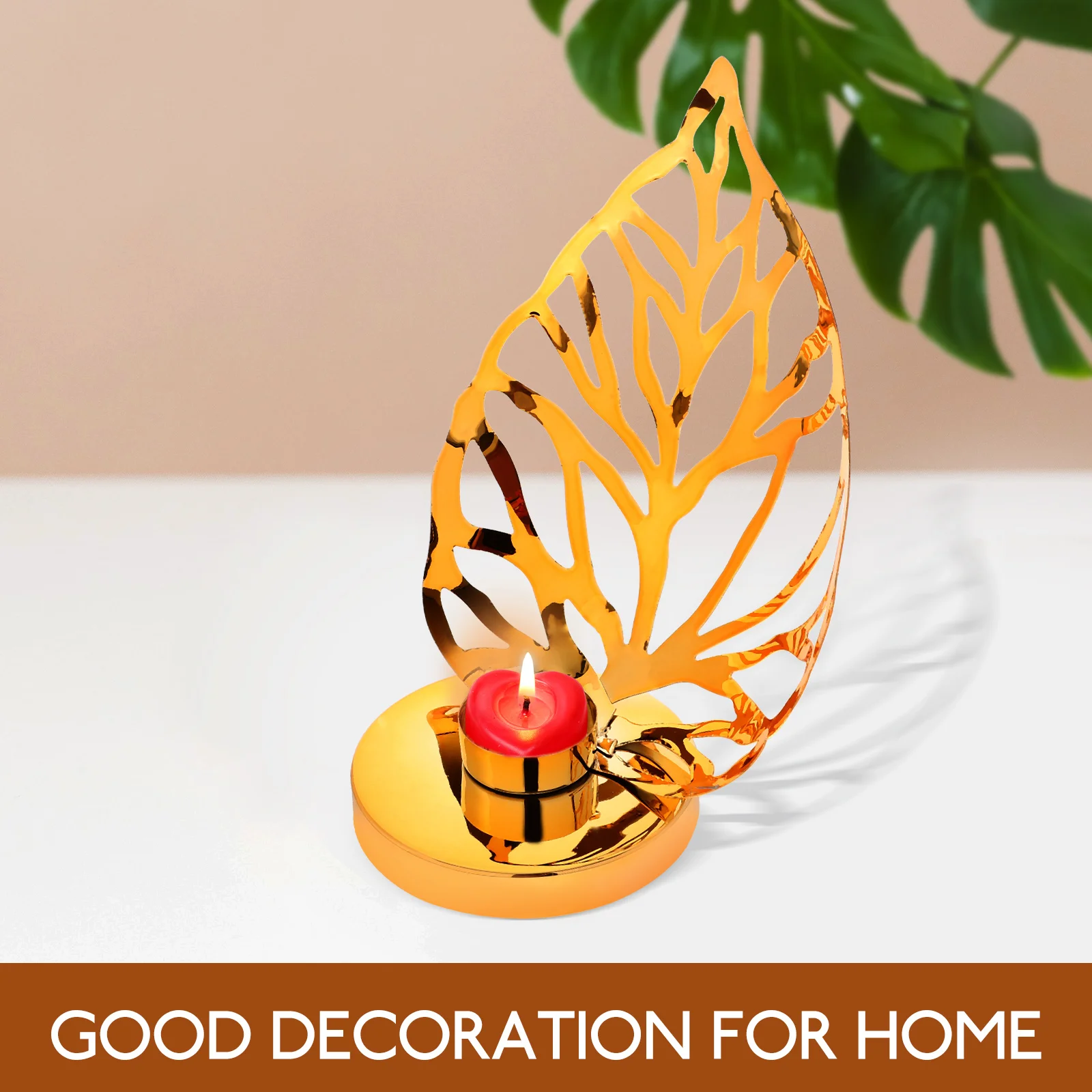 

1pc Large Iron Holder Decorative Taper Candlestick Heat Resistant Sturdy Metal Holders For Home Party Winter Decoration