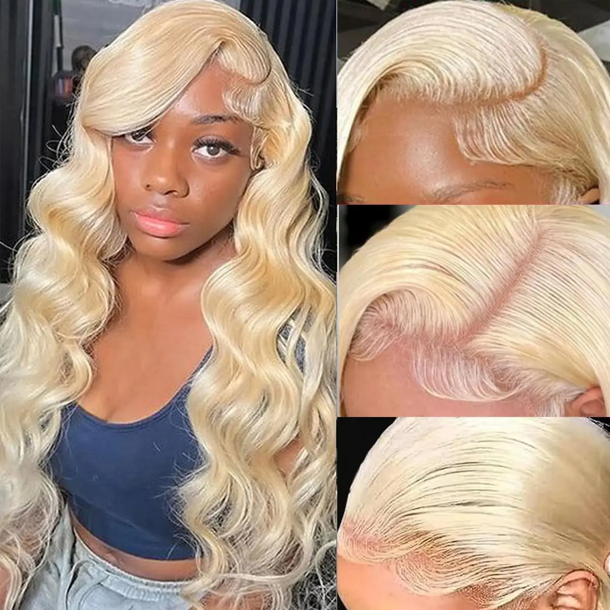 Rosabeauty Honey Blond 13x6 HD Lace Frontal Wigs Human Hair Color 13x4 Body Wave Transparent Lace Front Wig Glueless Prebleached