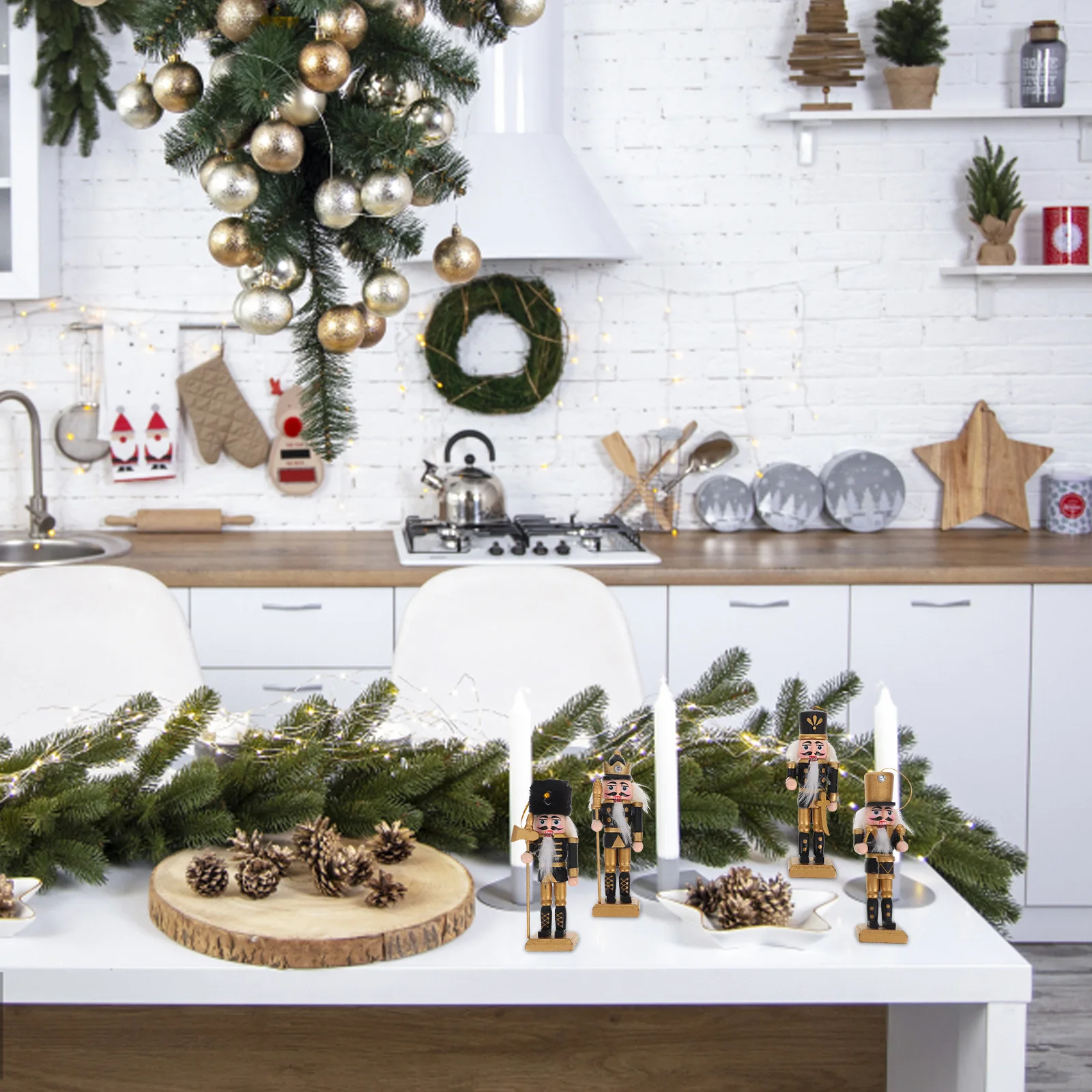 

4Pcs Christmas Nutcracker Set Home Decor Accents Perfect Gift Choice for Holidays Weddings Anniversaries Christmas Nutcrackers