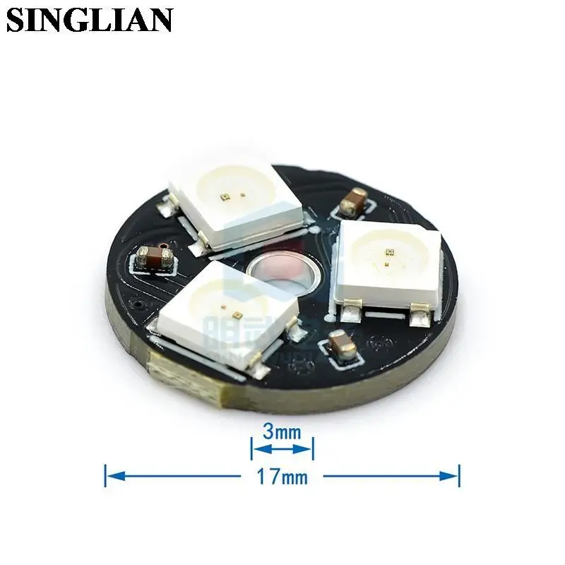 3-Bit WS2812 RGB LED Light Built-in Full Colored Drive Intelligent Development Board Round Module 5050 LED Lamp beads