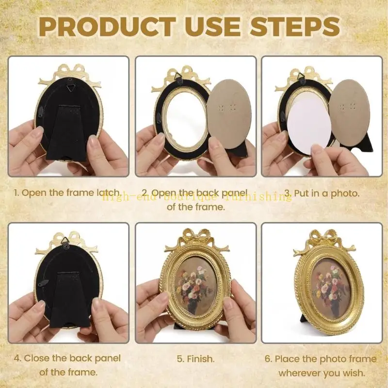 L9NB Retro Picture Frame,Decorative Photo Frame Antique Ornate Photo Frame Home Decors,Old Fashioned Photo Gallery Art