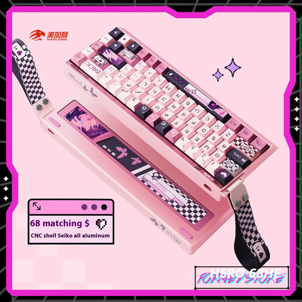 VGN VXE FGG MADLIONS Fire68 8KHZ RGB Backlight Gaming Keyboard PBT Magnetic Axis Aluminium Alloy Keycap Custom Game Keyboards