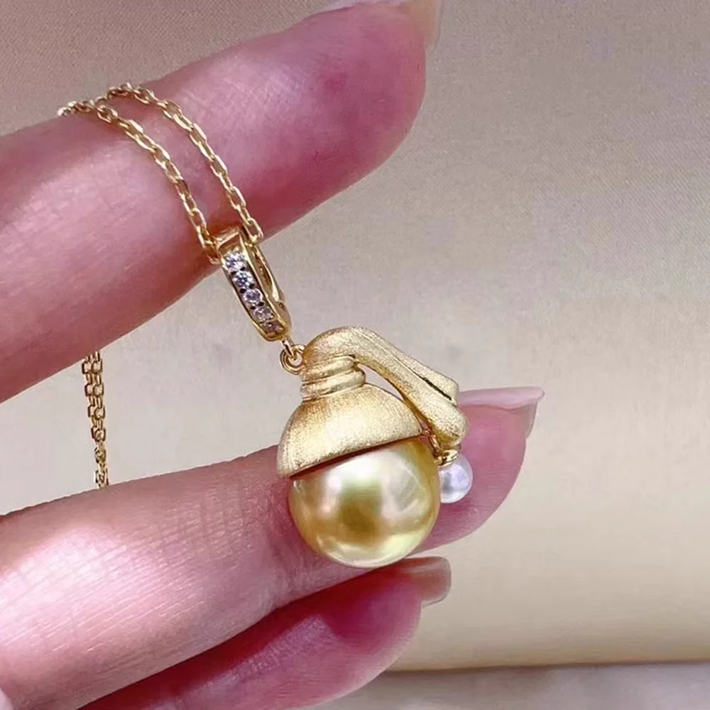 

2 шт. DIY жемчужные аксессуары 925 серебряный кулон пустой держатель, модное золотое серебряное ожерелье кулон с круглыми бусинами 5-12 мм