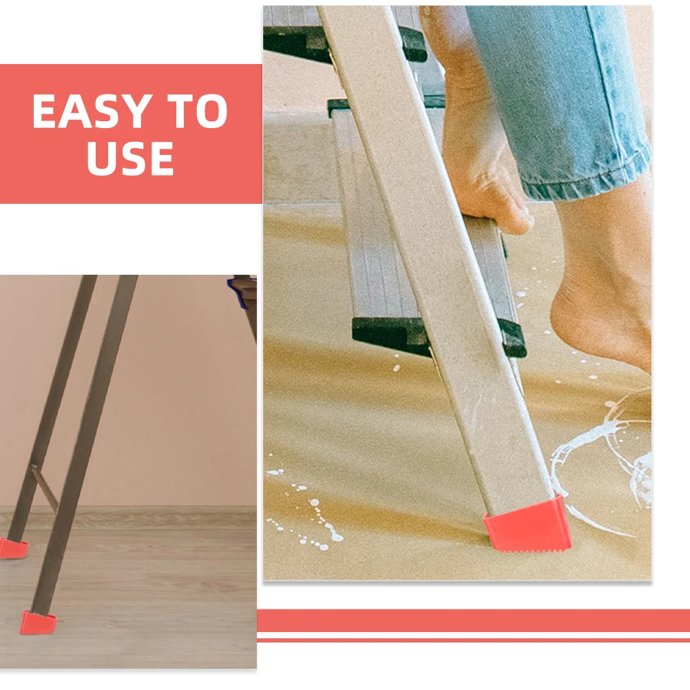 

2pcs Red Ladder Feet Covers Foldable Stairs Accessories Rubber Floor Pads Protector Anti Slip Home Outdoor Building Tools