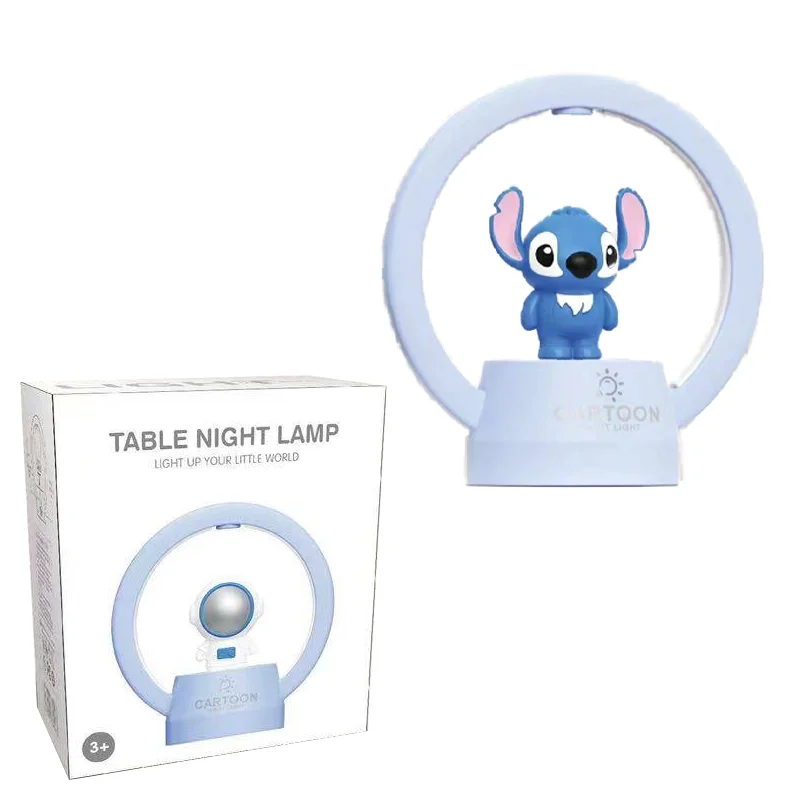 Anime Sanrio Hello Kitty Kawaii Disney Stitch LED Night Light Glowing Children Toy Bedside Lamp Kawaii Cute Kids Birthday Gift