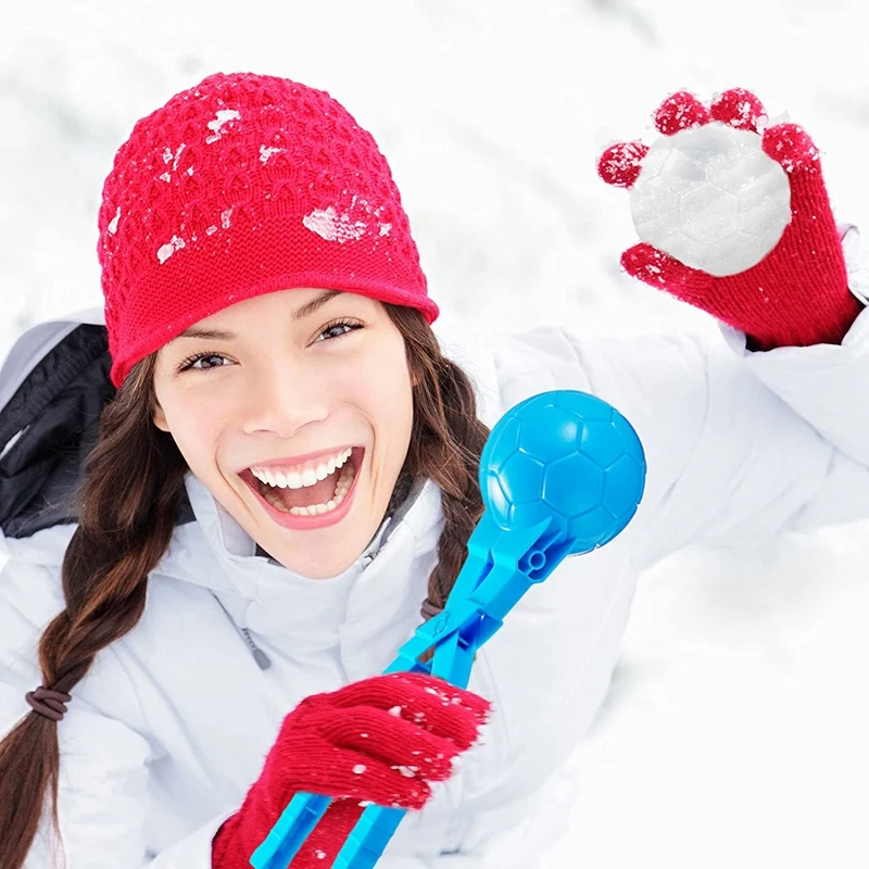 Kit de juguetes para hacer bolas de nieve, 4 piezas, fabricante de bolas de nieve, Clip esférico, pato, muñeco de nieve, Corazón