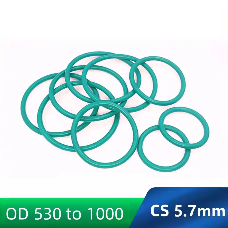 Custom FKM O-rings CS 5.7mm Fluoroelastomer Gasket Chemicals Oils High-temperature Corrosion Resistance Green