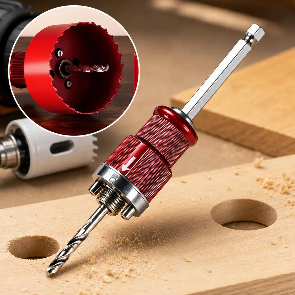 Universal Hole Saw Quick-Release Connecting Rod Wood/Plastic Hole Saw For Electric Drill Fire Pipeline Quick Disassembly Tool