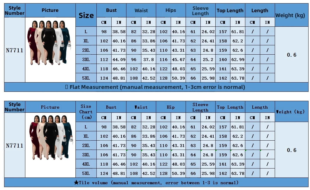 N7711 plus Size Slim-fit Sexy Dress New European American Fashion Elegant Decoration Women's plus Size Dress