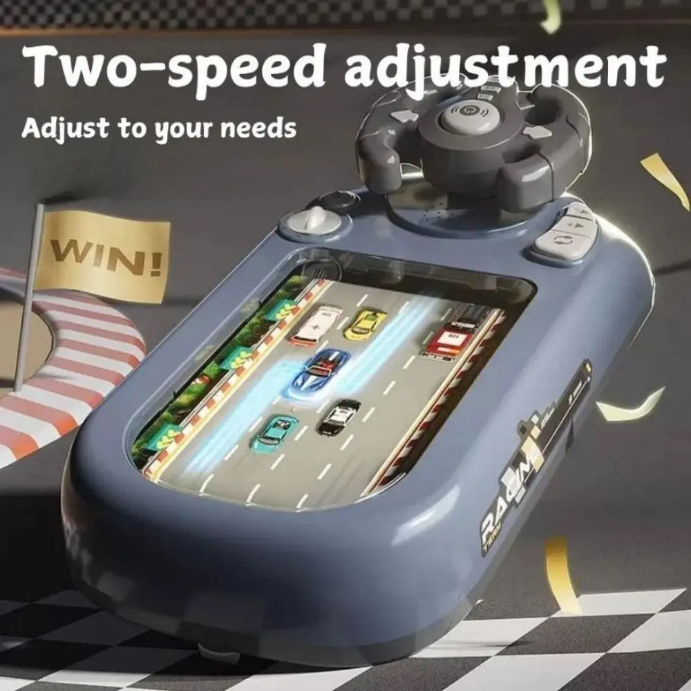 Green Grey Racing Car Arcade 43*21*14cm Plastic Children's Racing Space Adventure Console Puzzle Desktop for Boys and Girls