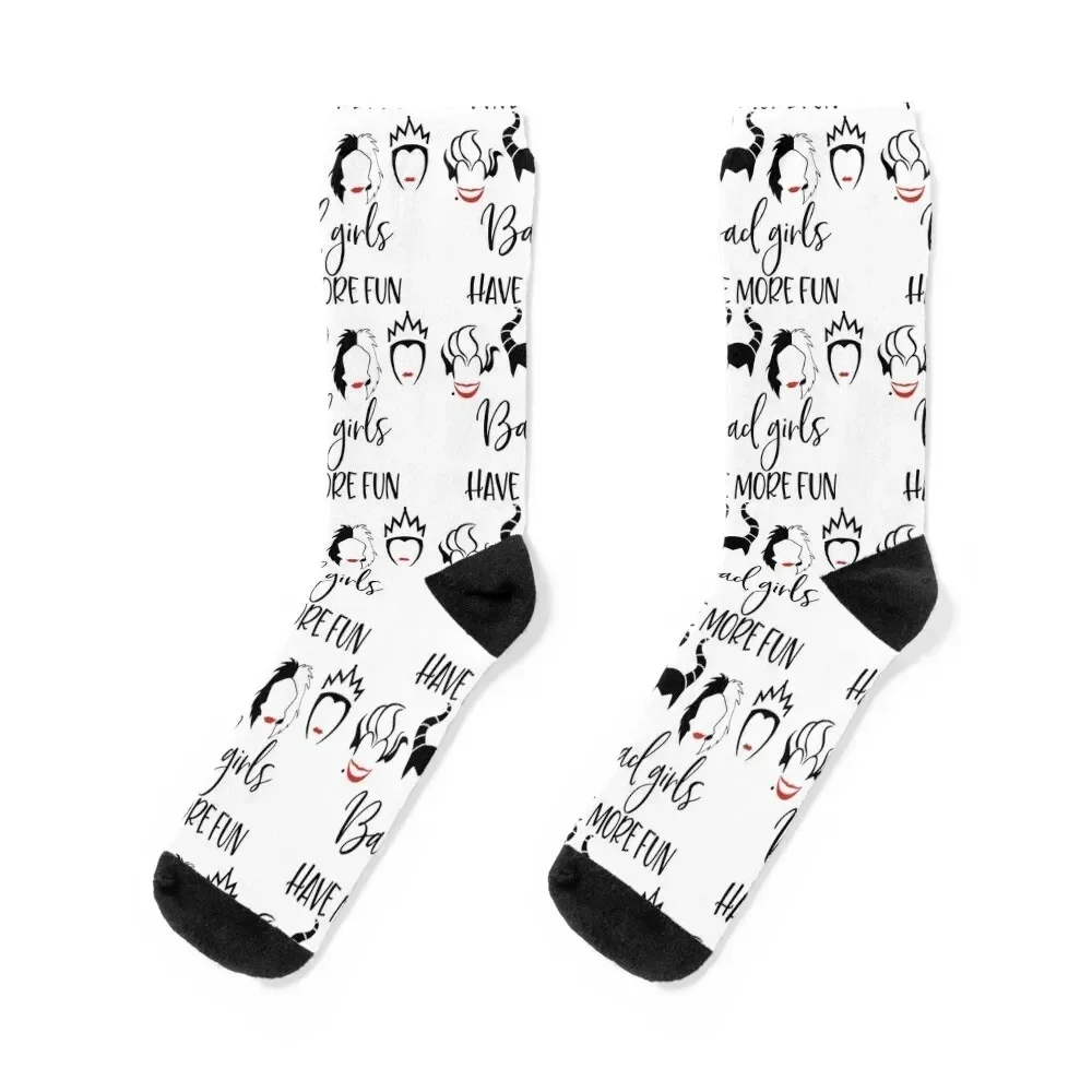 

Bad girls have more fun Socks anime floral Run colored Socks For Man Women's