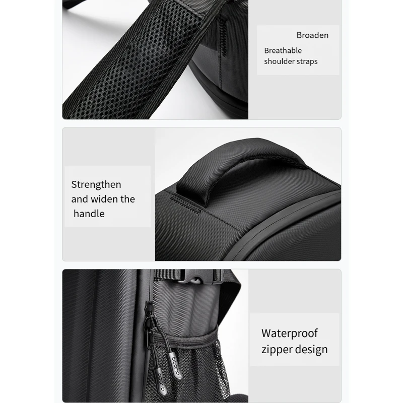 Camera and Lens Backpack with Divided Interior, Hard Shell Exterior, Side Buckles Strap, Mesh Pocket and Top Carry Handle