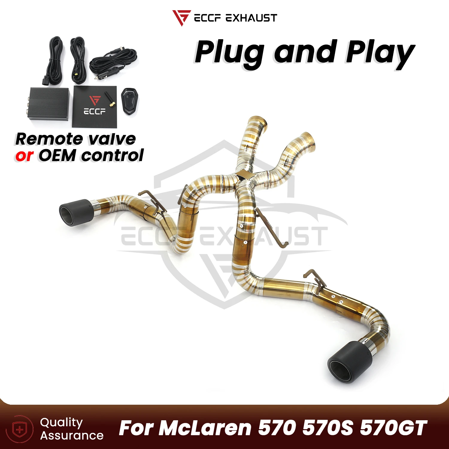 ECCF For McLaren 570 570S 570GT Titanium Direct exhaust System Plug and Play Performance Upgrade Easy Installation