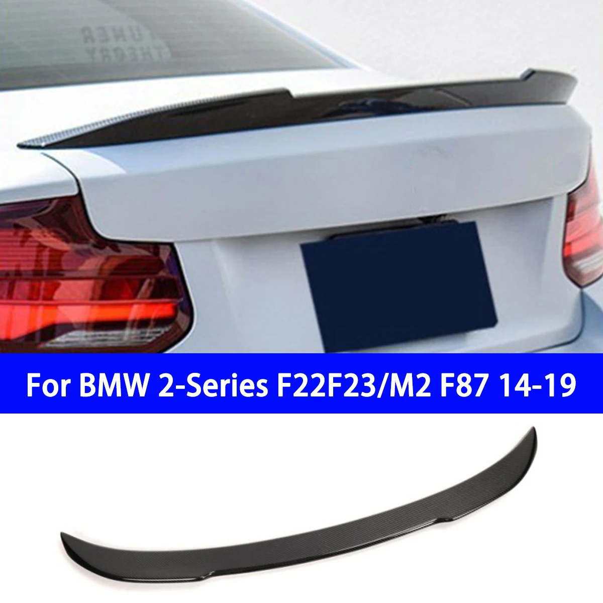 

Suitable for BMW 2 Series F22 F23 F87 Modified with Genuine Carbon Fiber Tail Wing, Fixed Wing, Rear Spoiler, Top Wing