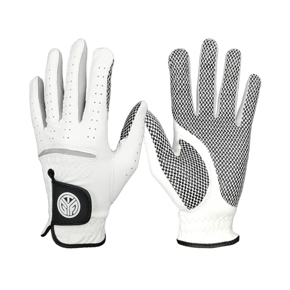 Men Left Hand Golf Glove Sheepskin Slip Resistant Wear Resistant Breathable for Sports