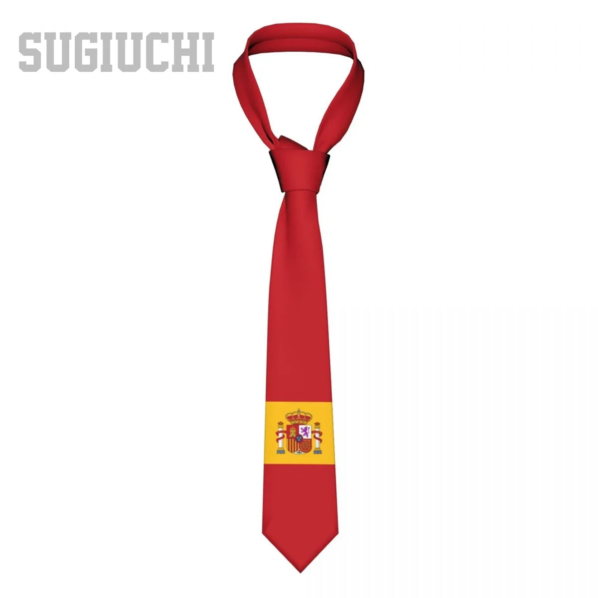 Spain Flag Emblem Men Women Neck Ties Casual Plaid Tie Suits Slim Wedding Party Business Necktie Gravatas