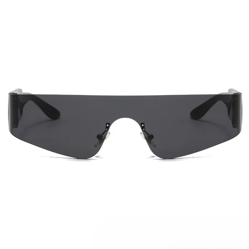 Future Oriented Y2K New Fashionable One-piece Sunglasses, Surround Style Sports Punk Sunglasses