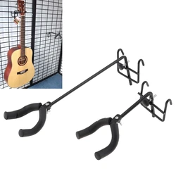 Guitar Hanger Holder Mesh Rack Long Arm Hook Metal Soft Sponge Coat Guitar Wall Mount Stand for Guitar Ukulele Violin Exhibition