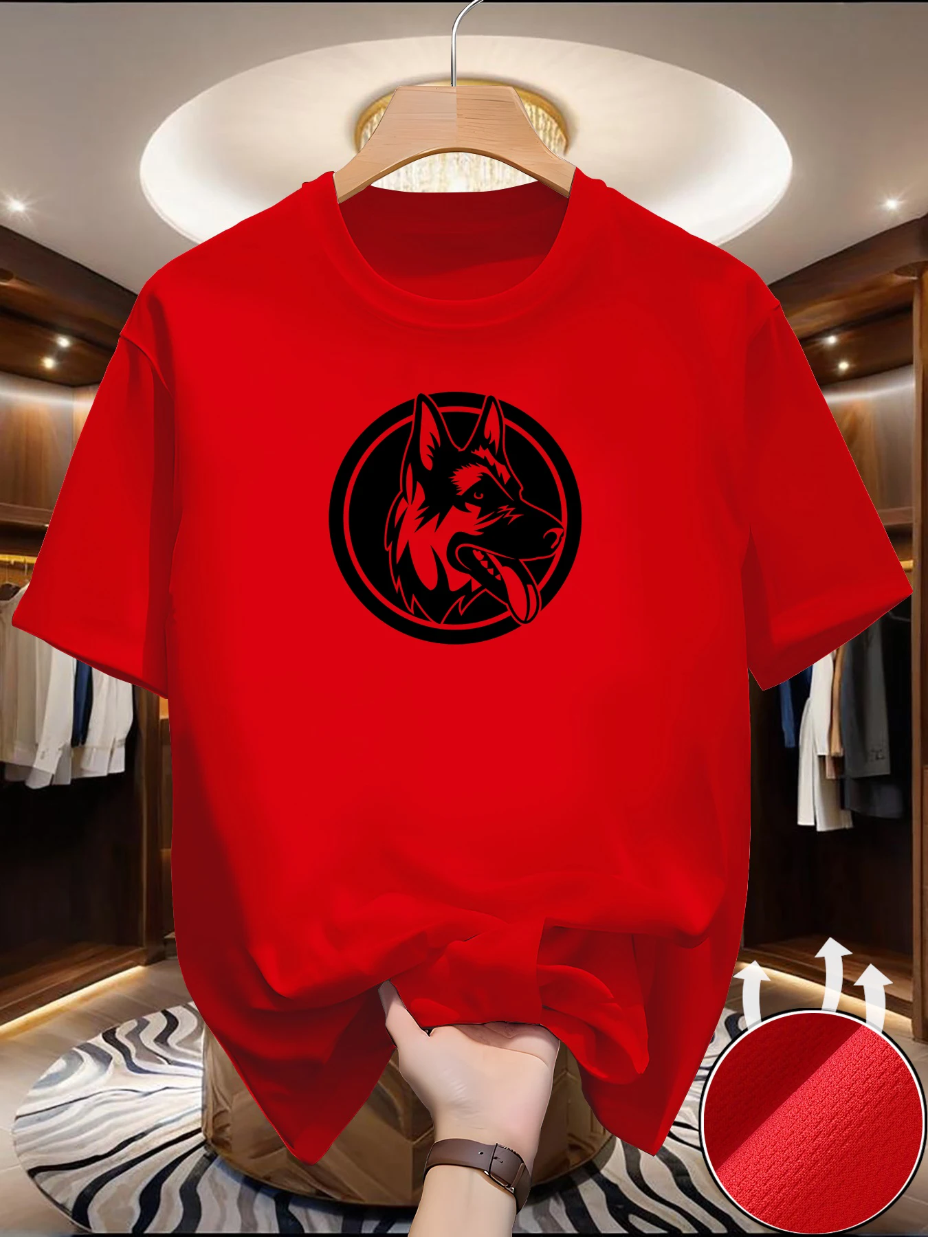 الرجال الركض تي شيرت الربيع/الصيف رقيقة الأعلى الصليب كلب الراعي الطباعة سريعة الجافة قصيرة الأكمام تنفس اللياقة البدنية تي شيرت رياضي