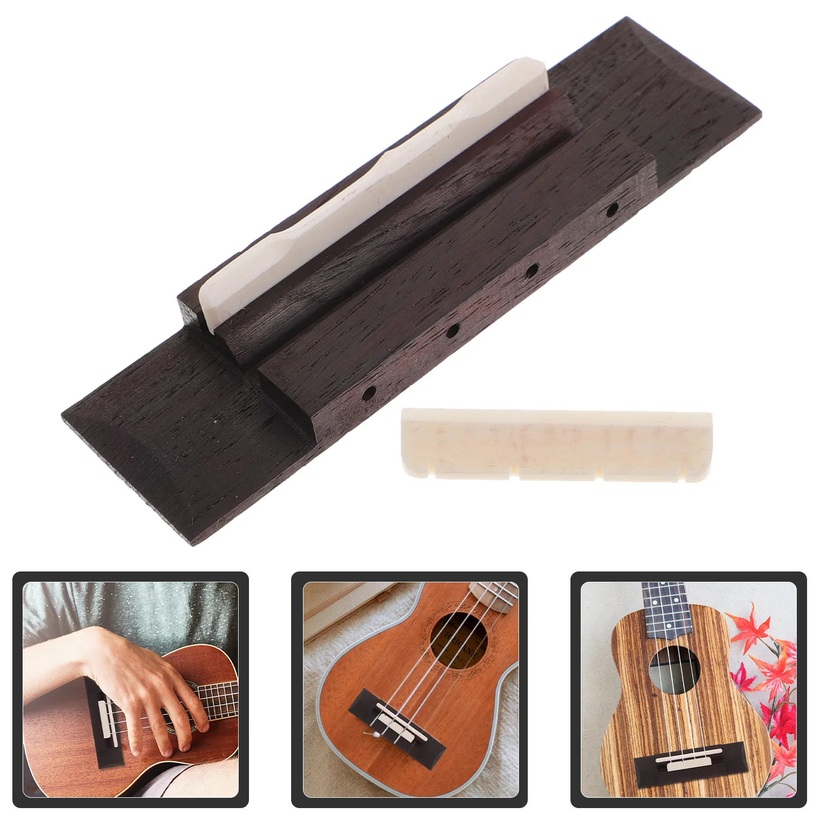 

4 String Ukulele Guitar Bridge Bone Saddle Metal Tuner Replacement Durable Guitar Accessory For Ukulele Players