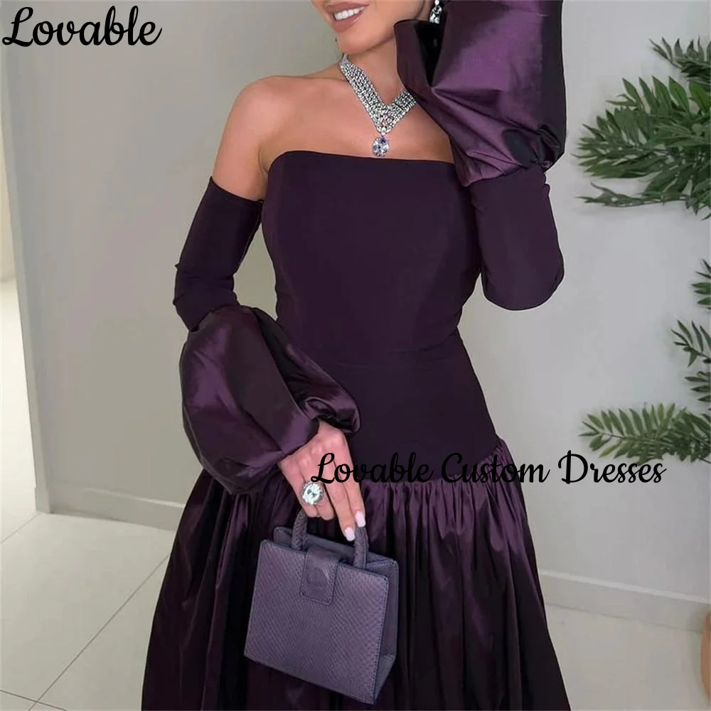 فساتين للمناسبات الخاصة Wedding Dress Ankle-Length Customized A-Line Strapless Elegant And Pretty Women'S Dresses Ruffle Party