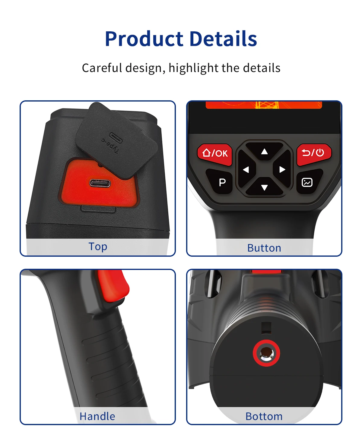 TOOLTOP ET693C 256*192 Handheld-Wärmebildkamera 4G-Speicher 1080P Sichtbare Fusion Professionelle Elektrische Reparatur-Wärmebildkamera – Detail 25