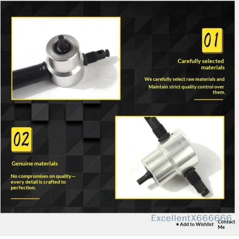160A Double Head Sheet Metal Cutter Portable Curve Cutting Tool Fits Most Electric Drills for Auto Repair Work