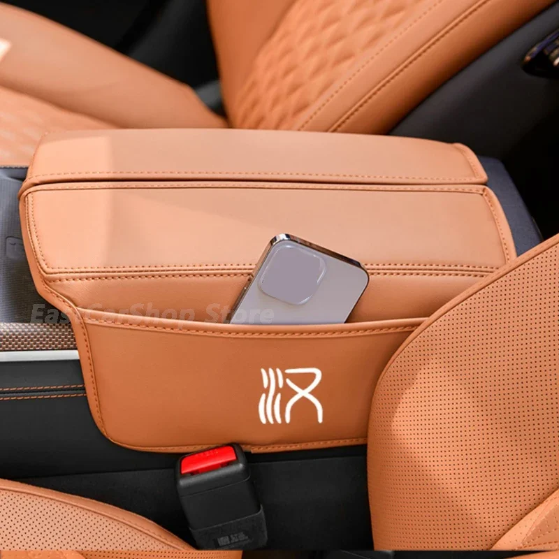 

For BYD HAN DMI EV 2022 2023 Car Leather Armrest Pad Center Console Arm Rest Seat Box Storage Protective Pad Cover