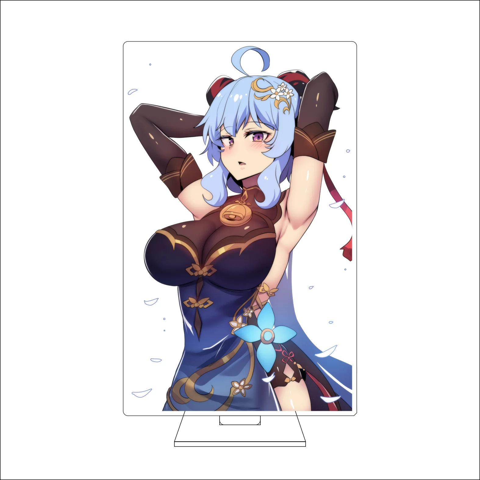 16CM Anime Genshin Impact Cosplay Acrylic Figure Stand Plate Ganyu Ornaments Gifts view 2