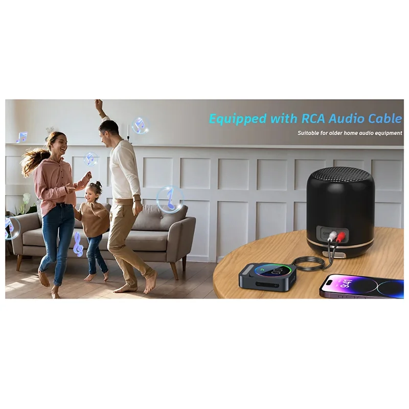 -MEOF Bluetooth 5.3 Ontvanger AUX Audio Adapter Auto Thuis Stereo Hoofdtelefoon Draadloze Uitgang 3.5Mm Eén Tot Twee Muziek handsfree
