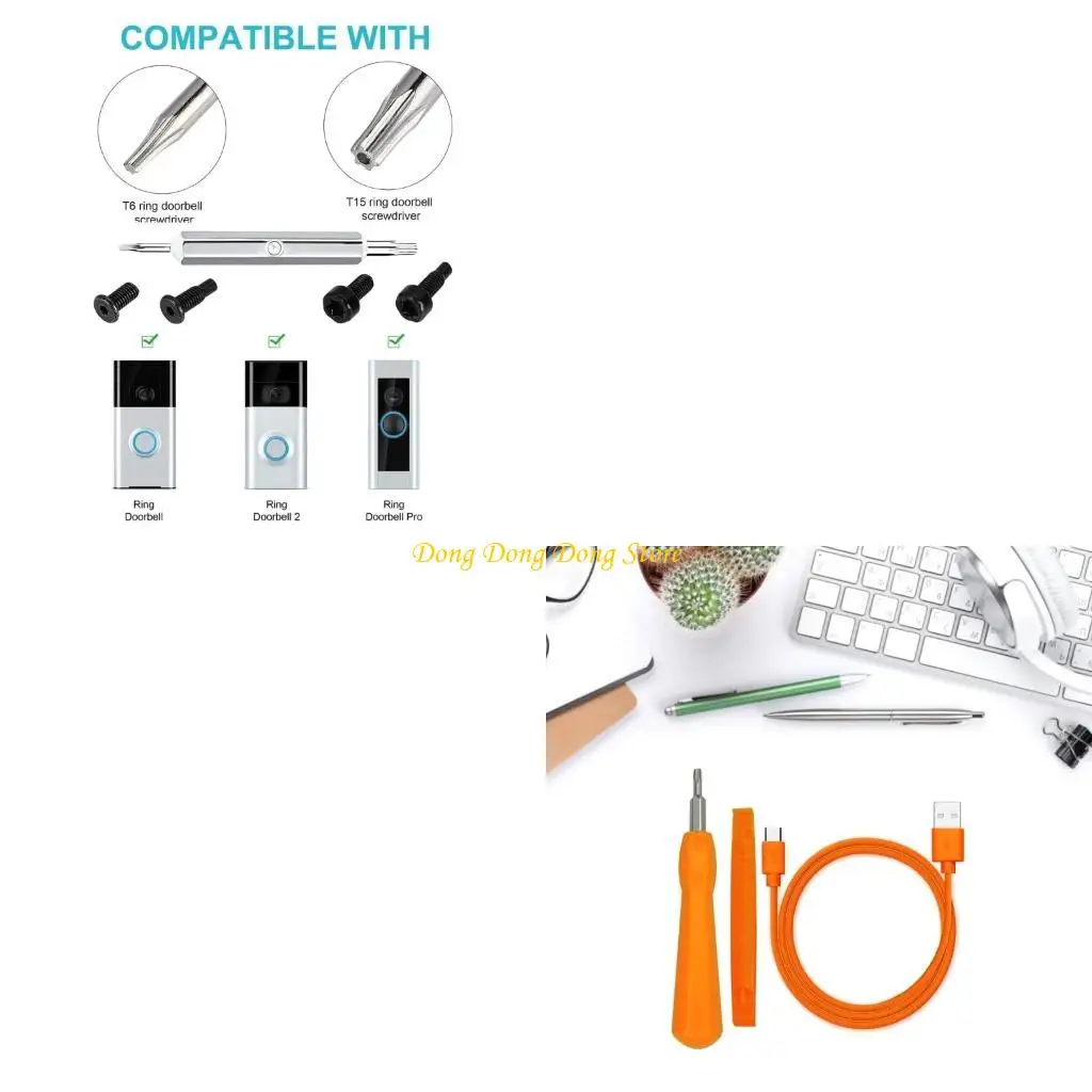 

Ring Doorbell Screwdriver Replacement Charging Adapter Charging Cable Cord for D