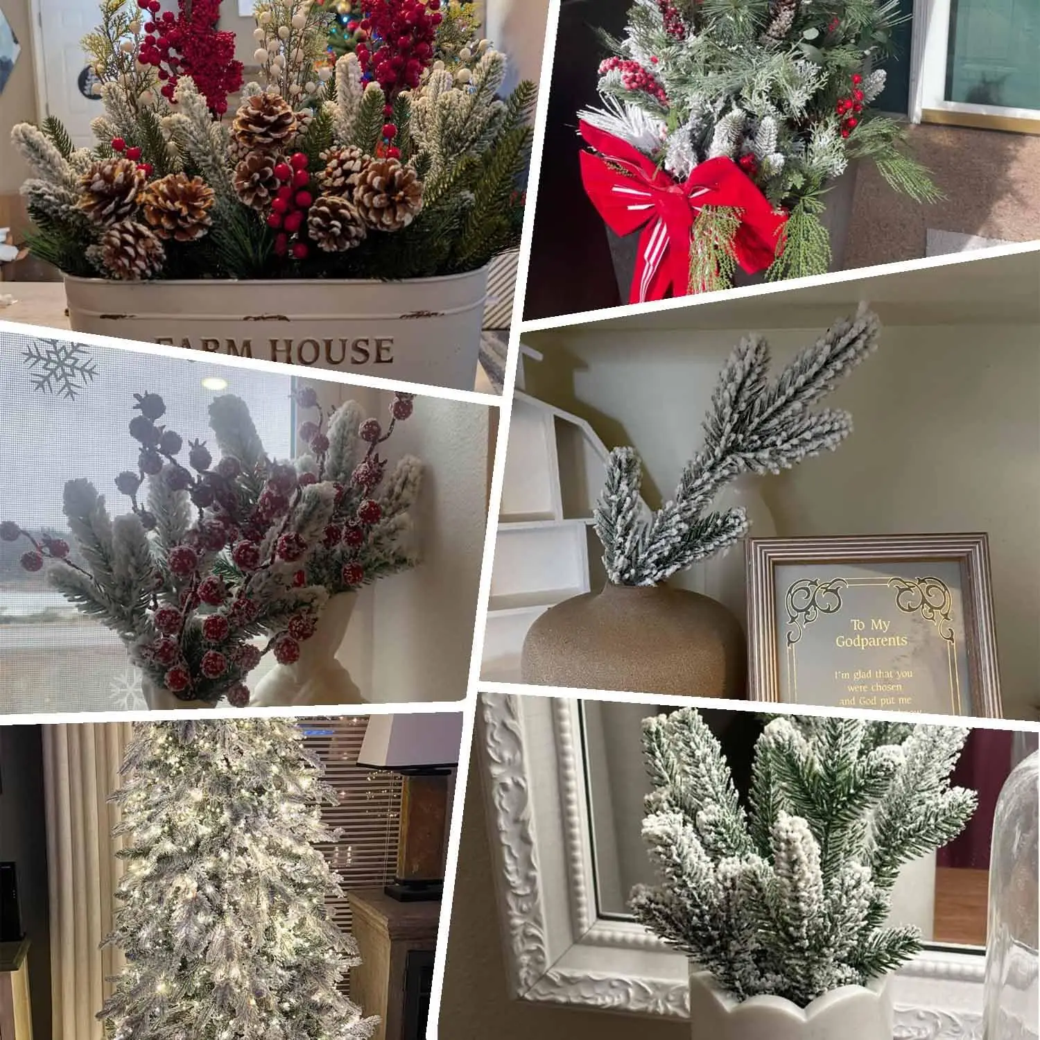 

5Pcs Artificial Plants Pine Needle Christmas Atmosphere Tree Home Living Room Table Decor Garden Wedding Wreath DIY Bridal Gifts