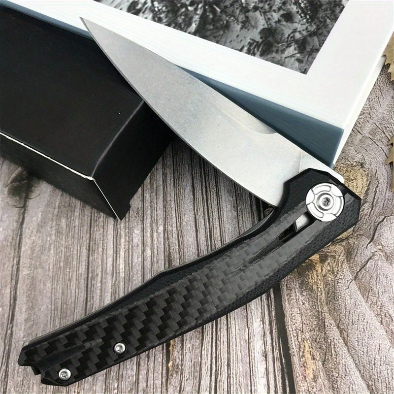 Coltello tascabile pieghevole in fibra di carbonio per il tempo libero all'aperto Pesca Zaino in spalla portatile Regali per le vacanze in campeggio Strumento per attrezzature essenziali