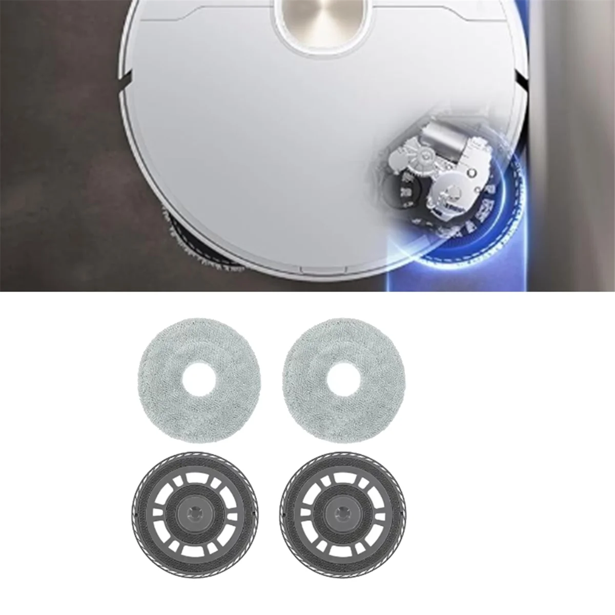 El nuevo soporte para fregona con 2 trapos para Robot aspirador L20 Ultra/X20 Pro/ M30S, Kit de fregona limpiadora