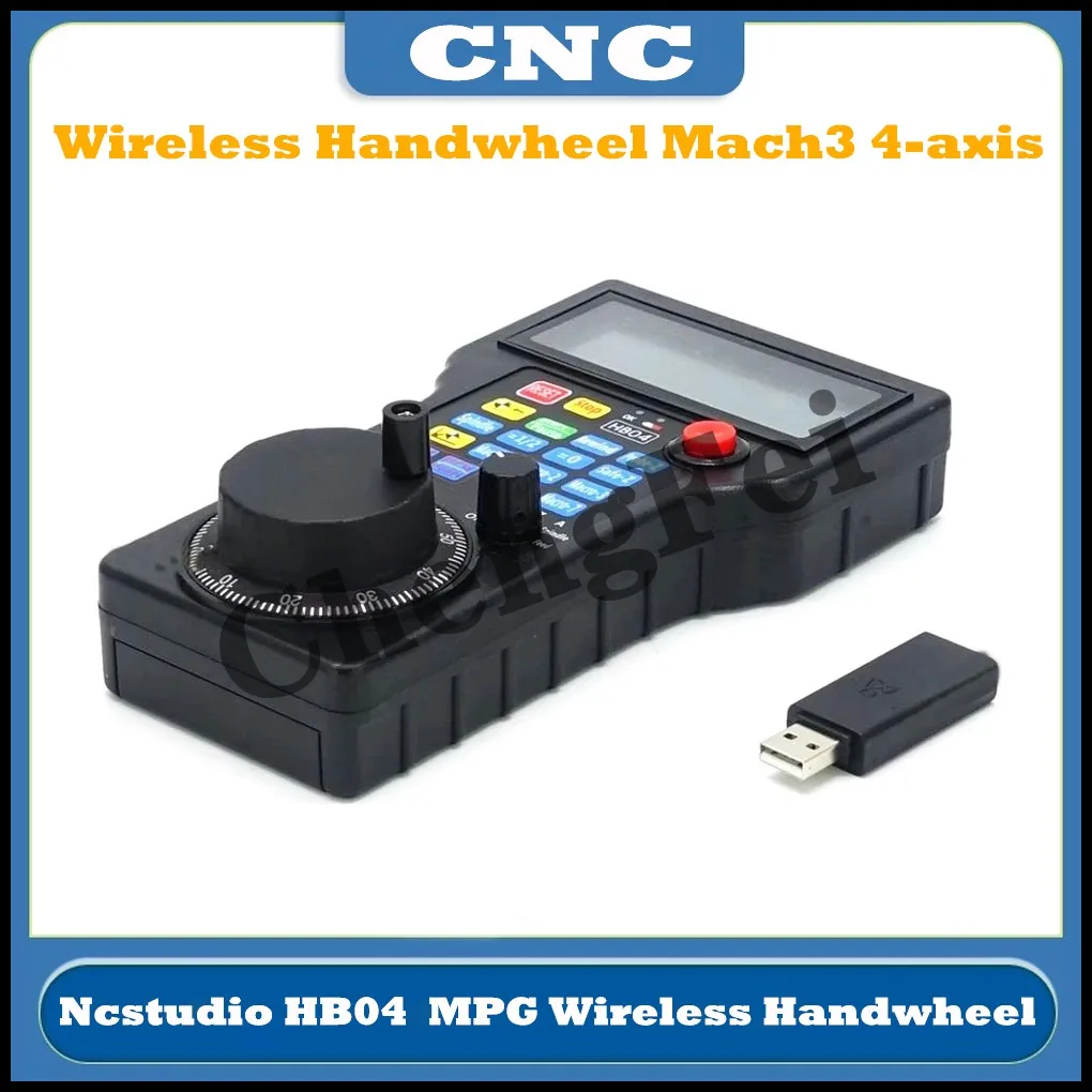 Ncstudio HB04 Mach3 4 Axis MPG Wireless Handwheel Pendulum Pulse 50PPR Optical Encoder Generator for CNC Router