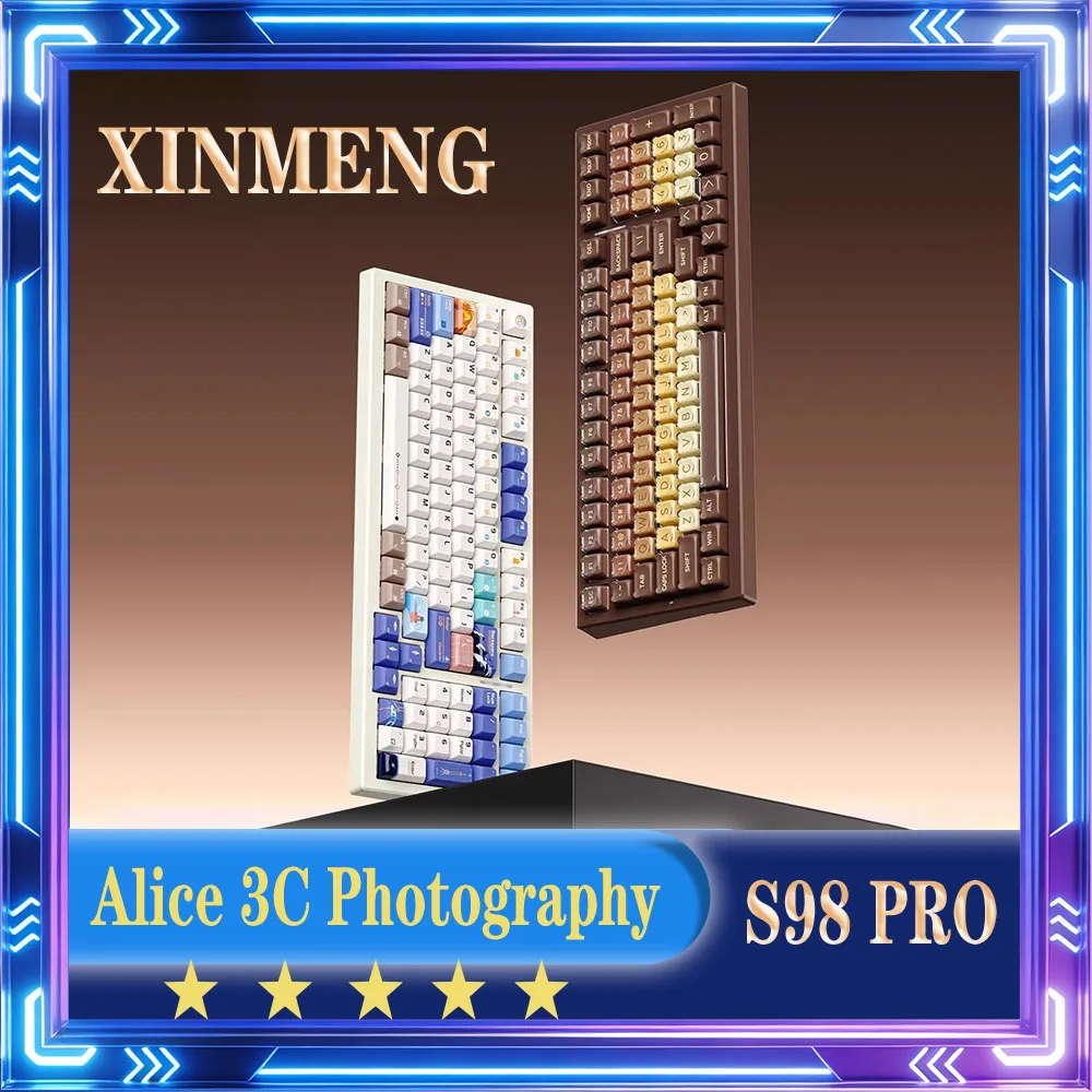 S98XINMENG S98 Pro Mechanical Keyboard Hot-swapping 8k Low Latency Wireless Esports Gaming Keyboard Office Gifts 12000mAh RGB