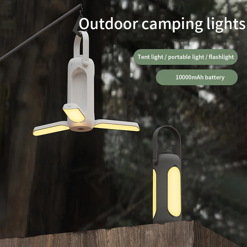 Portable Multifunction Camping Light USB Rechargeable 10000 mAh Mini Light Tent Lantern Outdoor Waterproof Flashlight