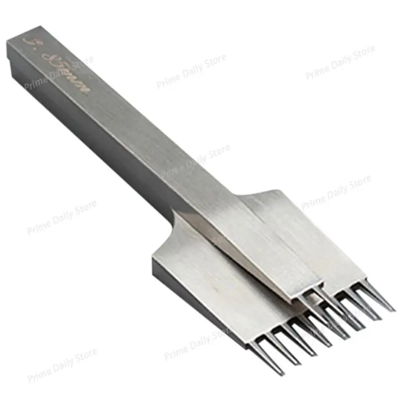 European‑Style Narrow Tooth Diamond Pricking Iron, DIY Leather Craft Oblique Flat Chisel, Leather Stitching Hole Punch Tool