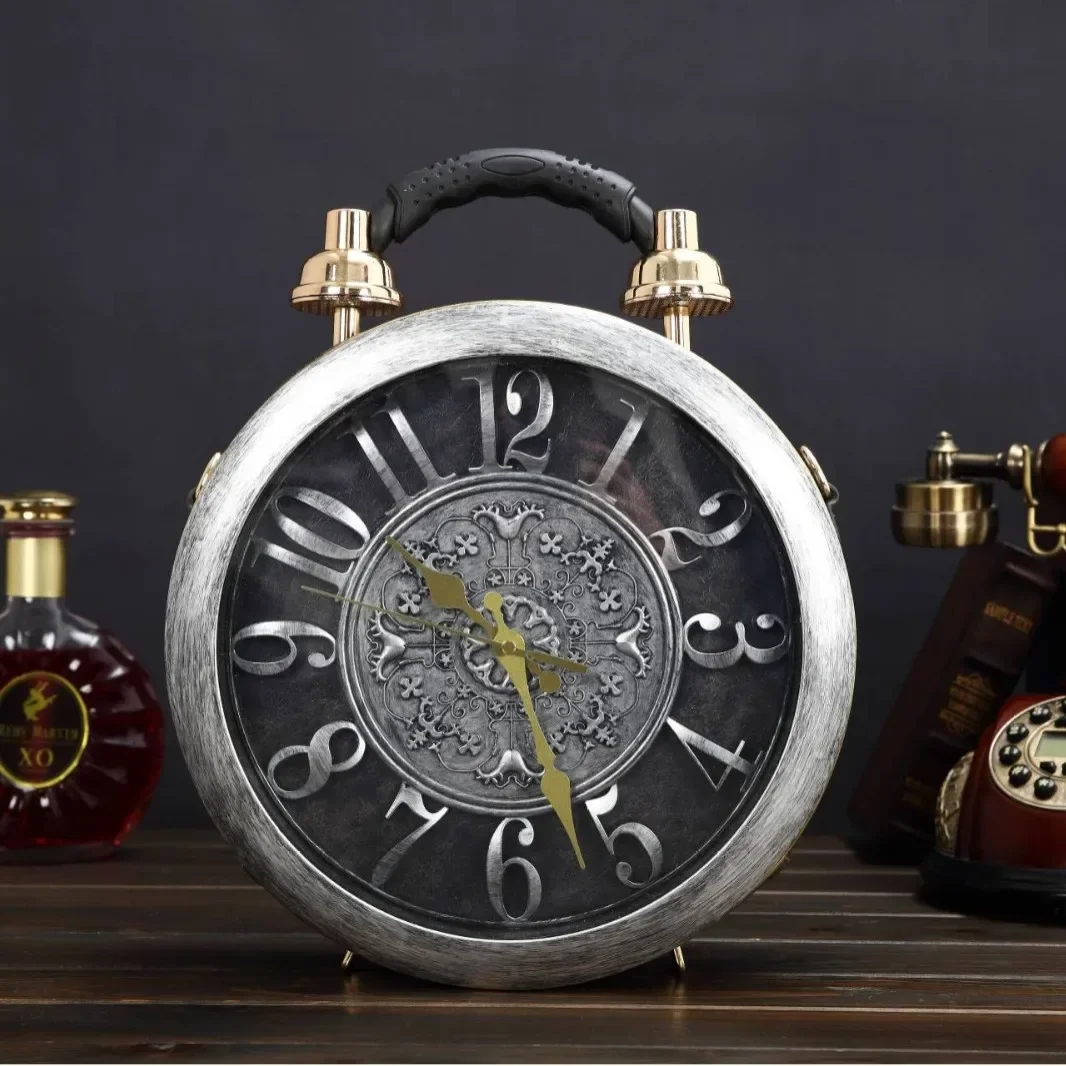 

Fashionable, creative, personalized three-dimensional clock handbag, retro Roman ancient clock shoulder bag