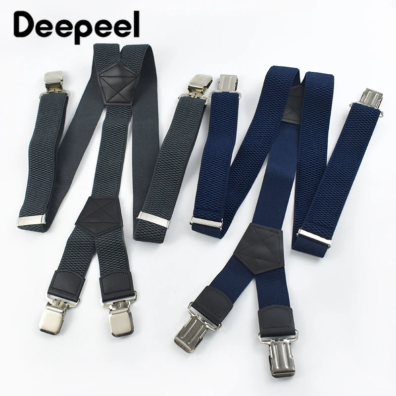 1Pc 3.8*125cm Adult Men's Suspenders Wide Elastic Braces 4 Clip Strap Suspender for Pants Man Harness Jockstrap Accessories