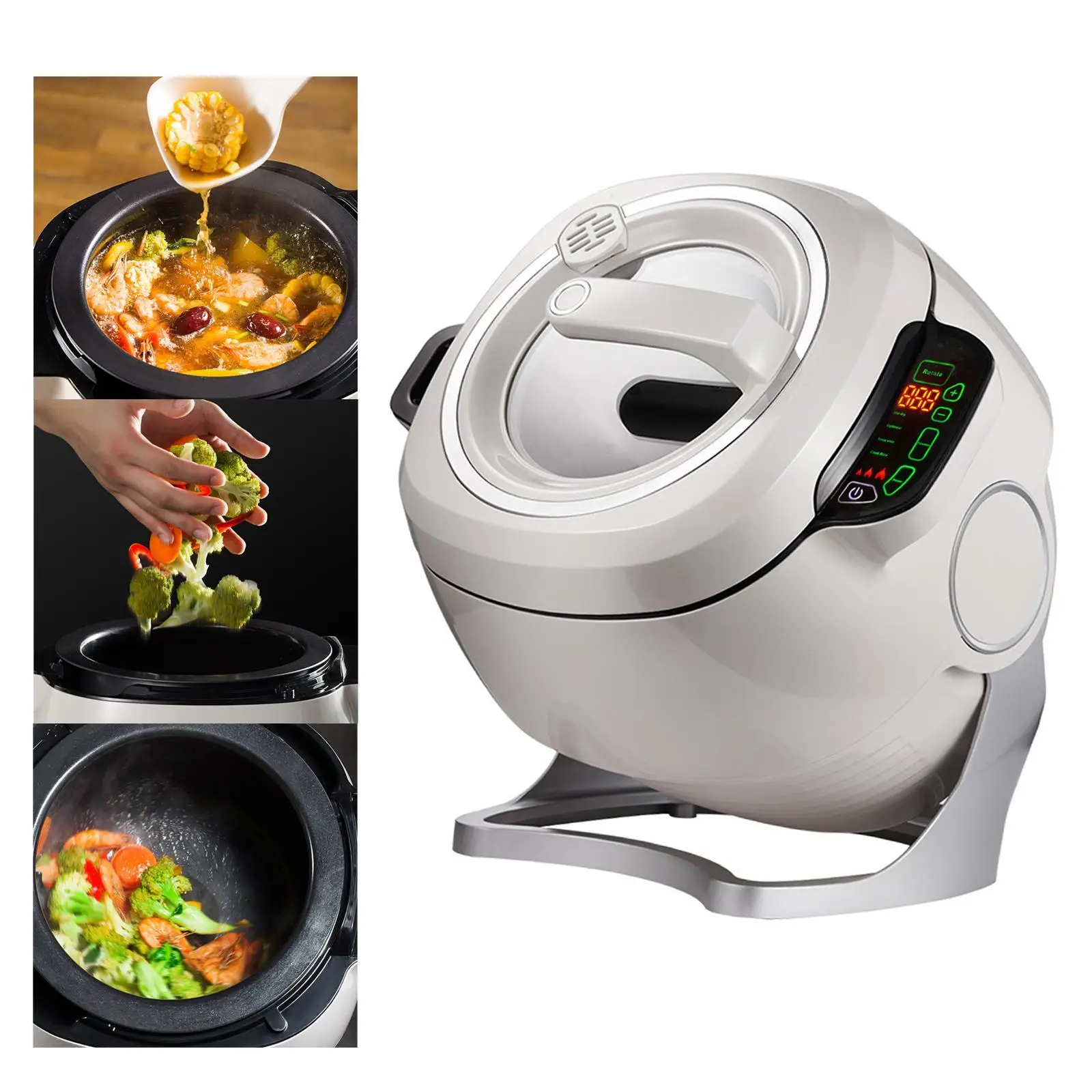 

Stir Fry Automatic Food Cooking Machine, 360° Rotation Electric Induction Cooker, Intelligent Automatic Cooking Machine