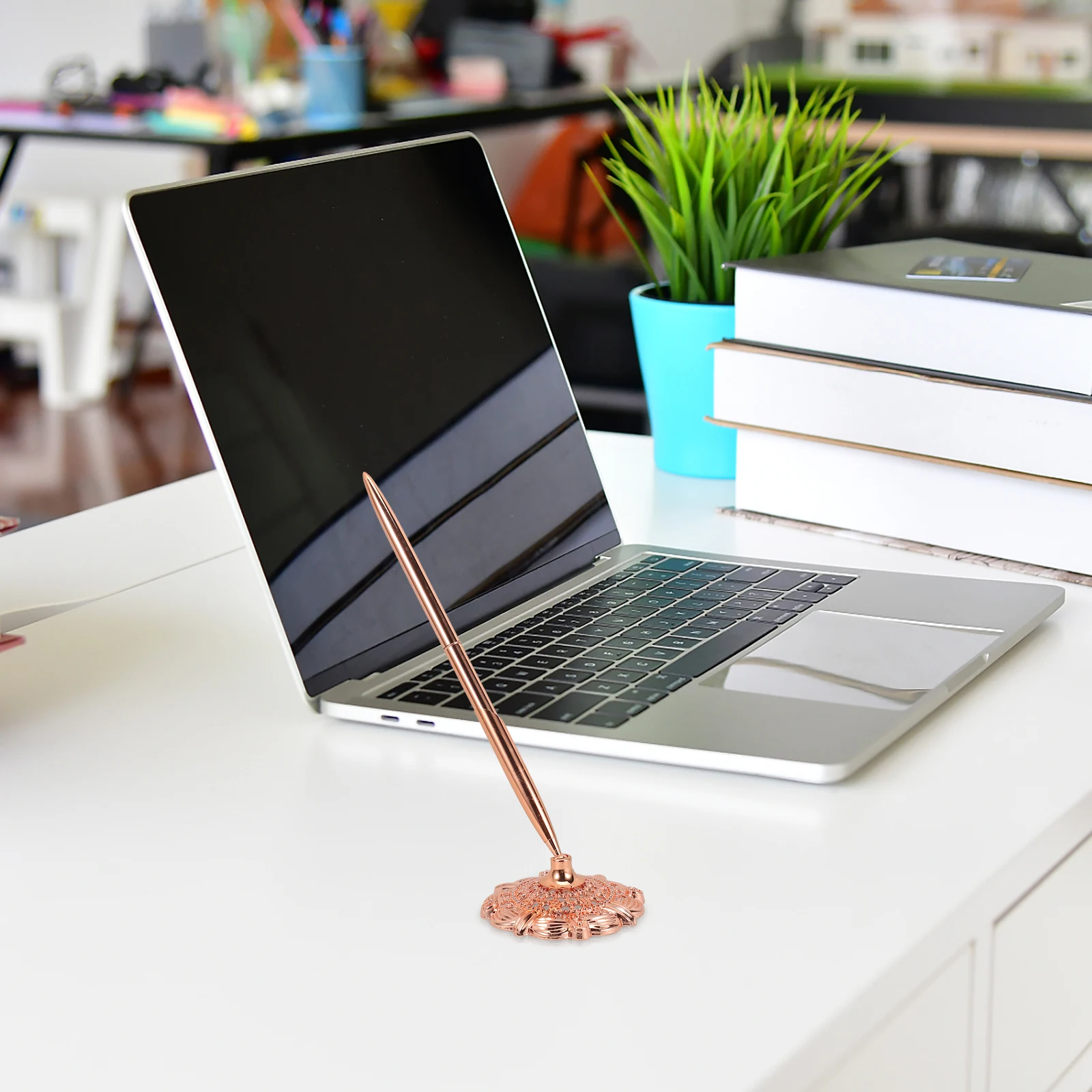 

Luxury Metal Ballpoint Pens Signing Desk Rose Gold Plating Smooth Writing Non Slipping Comfortable Grip Office Bank Hotel